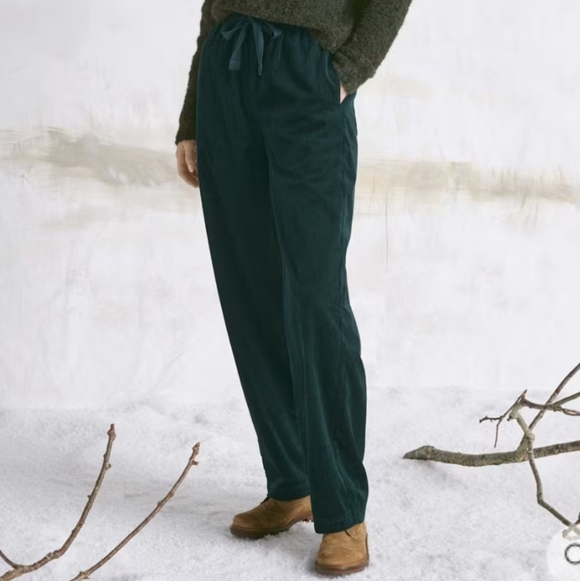 Poetry Elasticated Trouser Lightweight Cotton Corduroy Bottle Teal Women's 6 - Picture 2 of 12